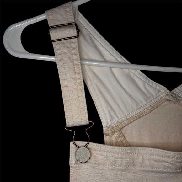 MOTHER Superior Overalls | Cream | Large | Wide Leg Denim - Picture 7 of 16